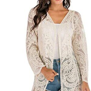 Women's Lace Bathing Suit Cover Up Cottage Core